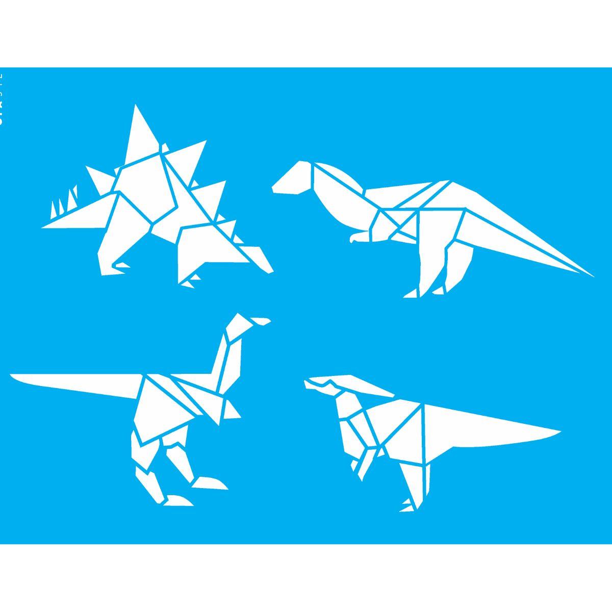 Stencil OPA 20x25 3121 Infantil Dinossauro Origami - Palácio da Arte