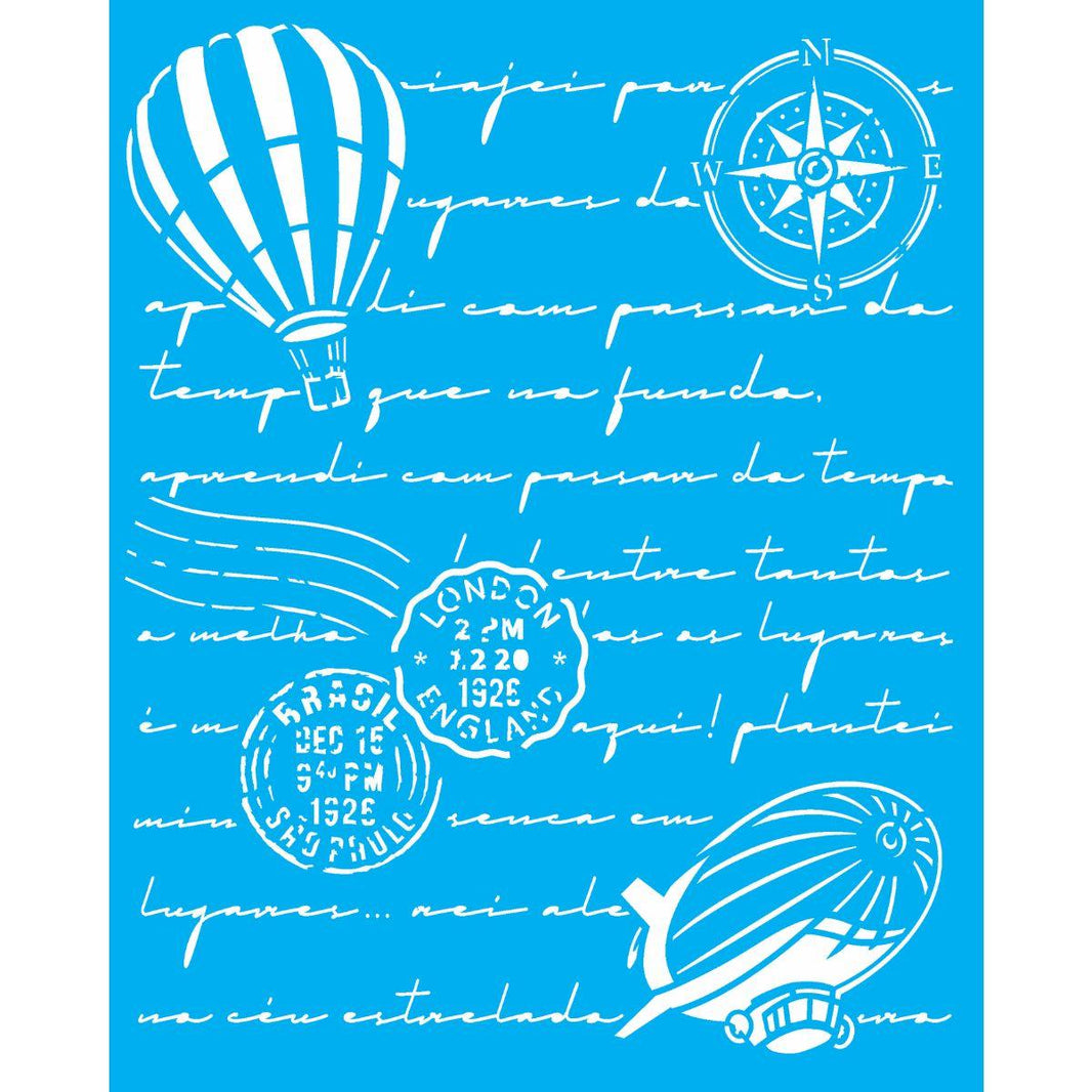 Stencil OPA 20x25 3139 Carta Antiga Balão - Palácio da Arte