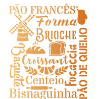 Stencil OPA 20x25 3169 Culinária Estamparia Pães - Palácio da Arte