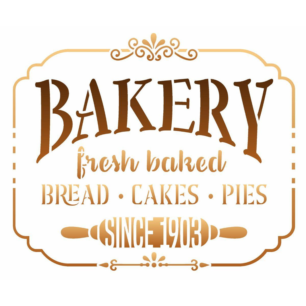 Stencil OPA 20x25 3177 Frase Bakery Fresh Baked - Palácio da Arte