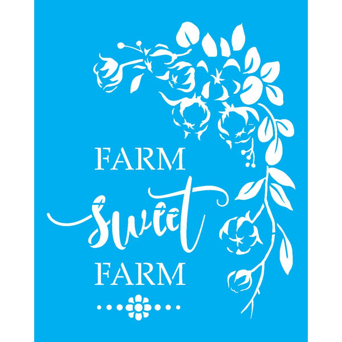 Stencil OPA 20x25 3178 Frase Farm Sweet Farm - Palácio da Arte