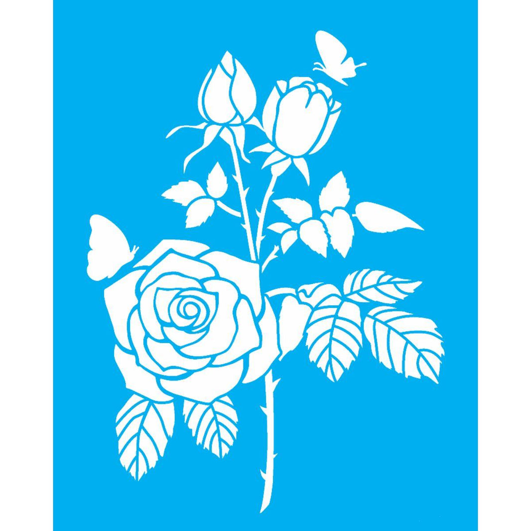 Stencil OPA 20x25 3210 Flor Rosas e Borboletas - Palácio da Arte