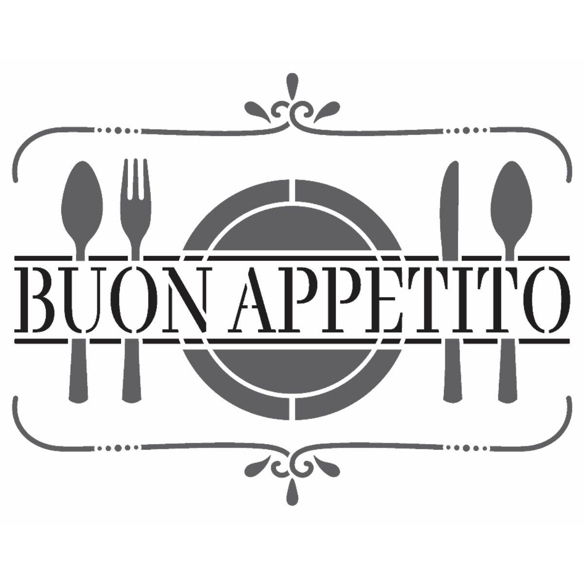 Stencil OPA 20x25 3211 Frase Buon Appetito - Palácio da Arte