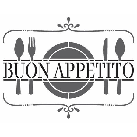 Stencil OPA 20x25 3211 Frase Buon Appetito - Palácio da Arte