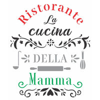 Stencil OPA 20x25 3213 Frase Ristorante La Cuccina - Palácio da Arte