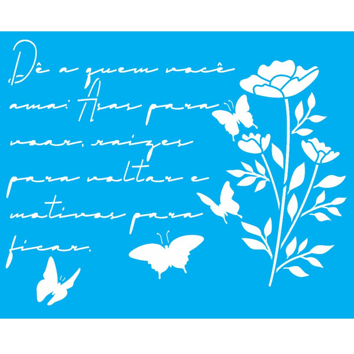 Stencil OPA 20x25 3315 Carta Antiga Borboleta II - Palácio da Arte