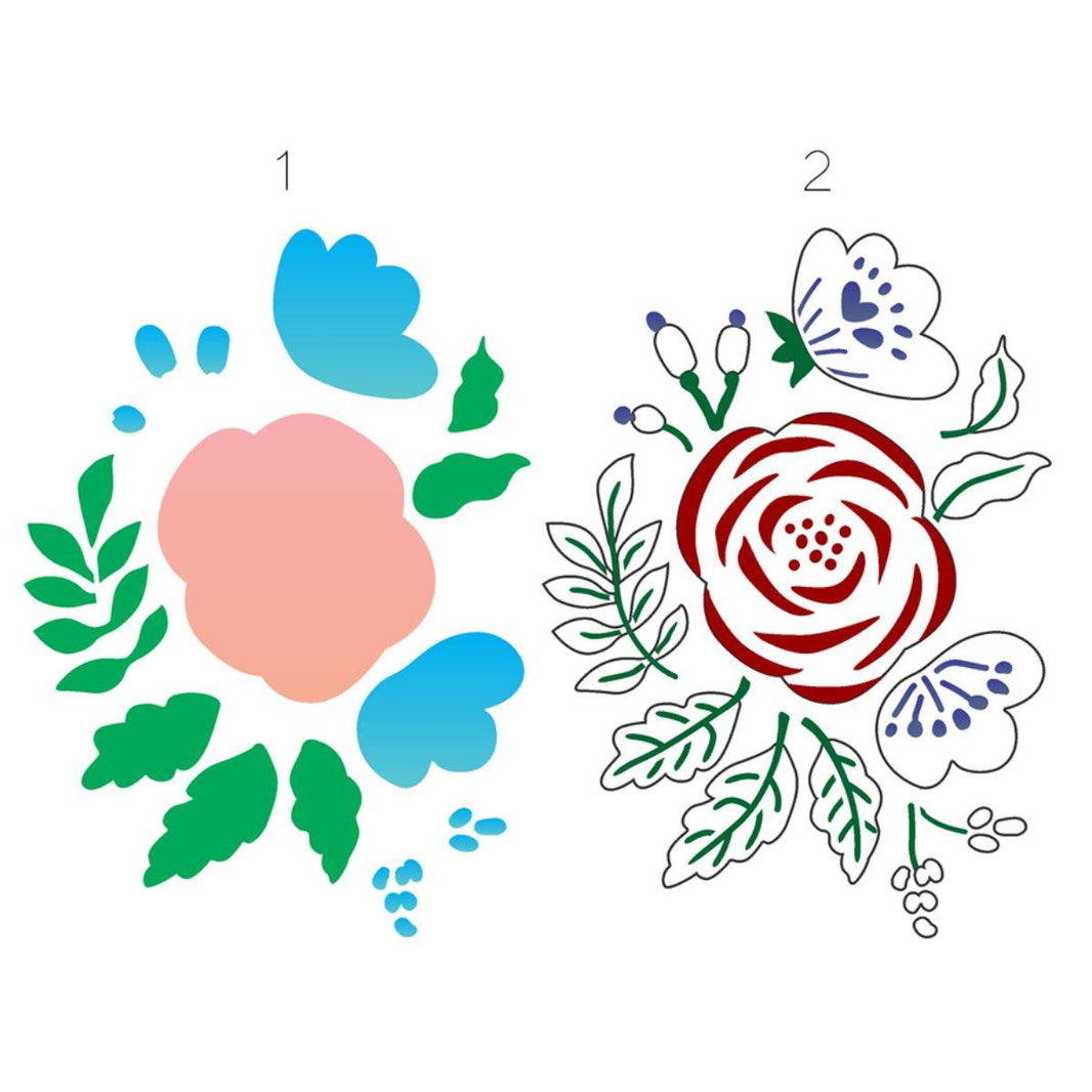 Stencil OPA 20x25 3360 Flor Estilizada II - Palácio da Arte