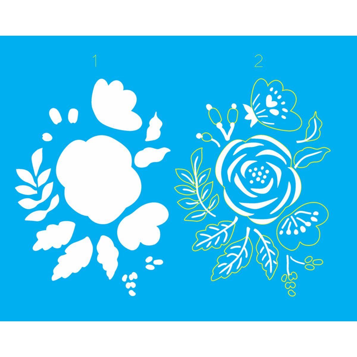 Stencil OPA 20x25 3360 Flor Estilizada II - Palácio da Arte