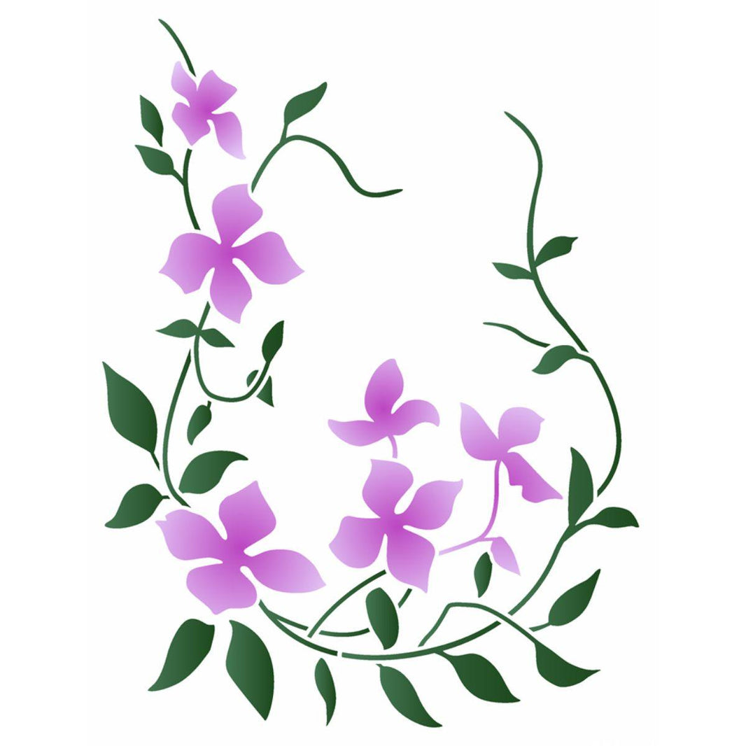 Stencil OPA 20x25 3386 Cantoneira Flores Clematites - Palácio da Arte