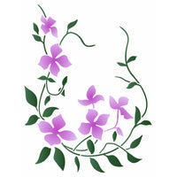 Stencil OPA 20x25 3386 Cantoneira Flores Clematites - Palácio da Arte