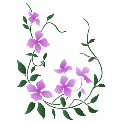 Stencil OPA 20x25 3386 Cantoneira Flores Clematites - Palácio da Arte