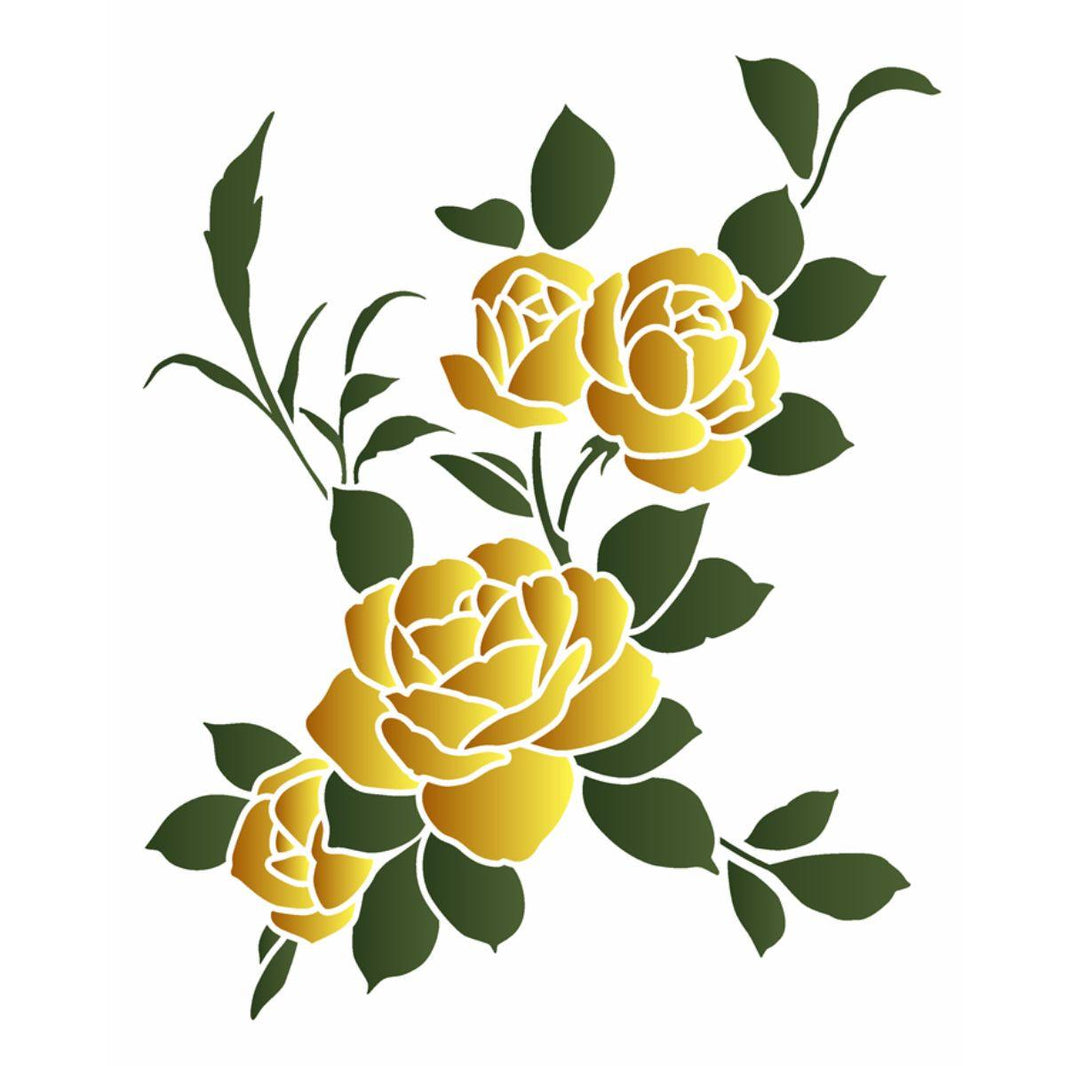 Stencil OPA 20x25 3392 Flores Rosas II - Palácio da Arte