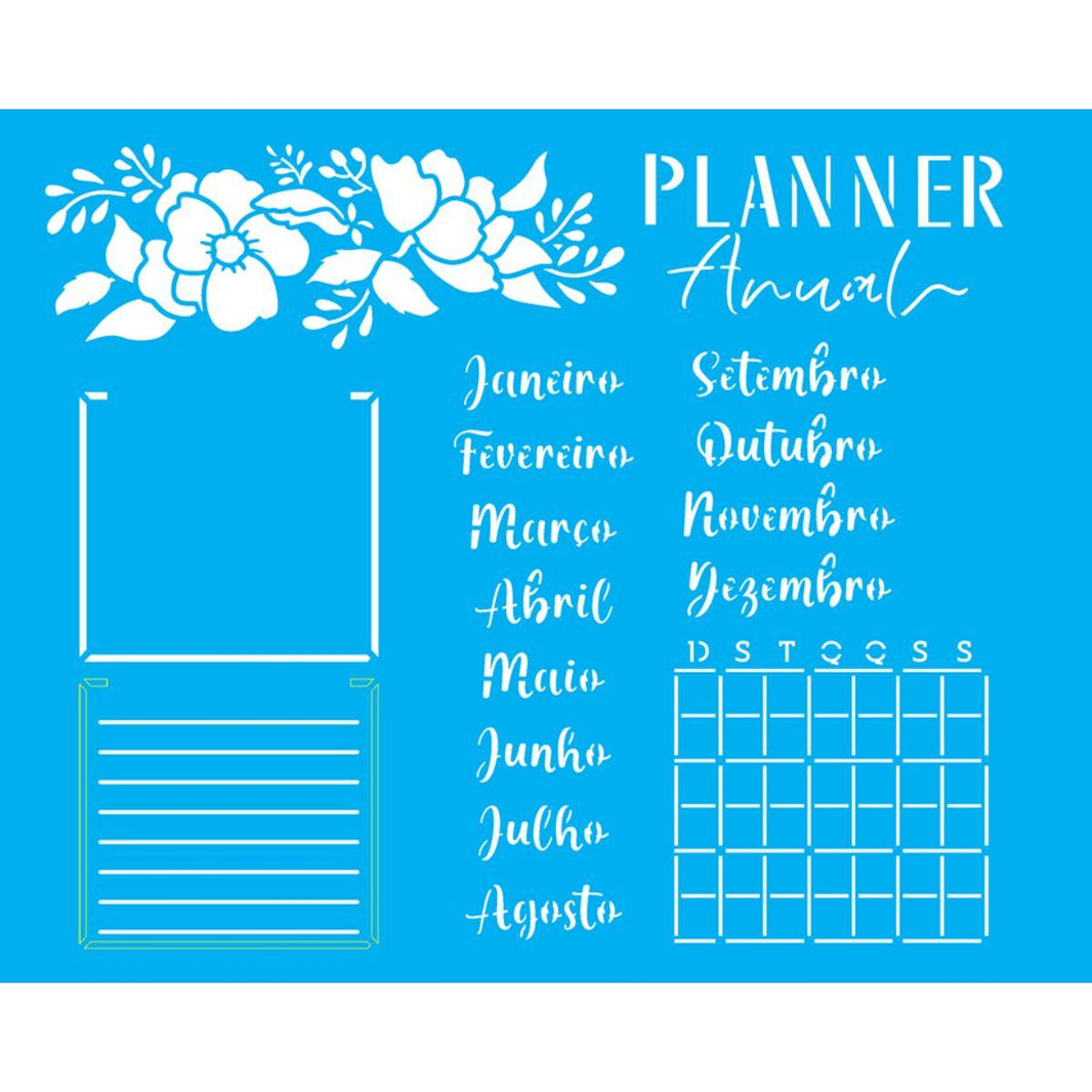 Stencil OPA 20x25 3398 Planner Anual Flores - Palácio da Arte
