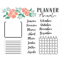 Stencil OPA 20x25 3398 Planner Anual Flores - Palácio da Arte