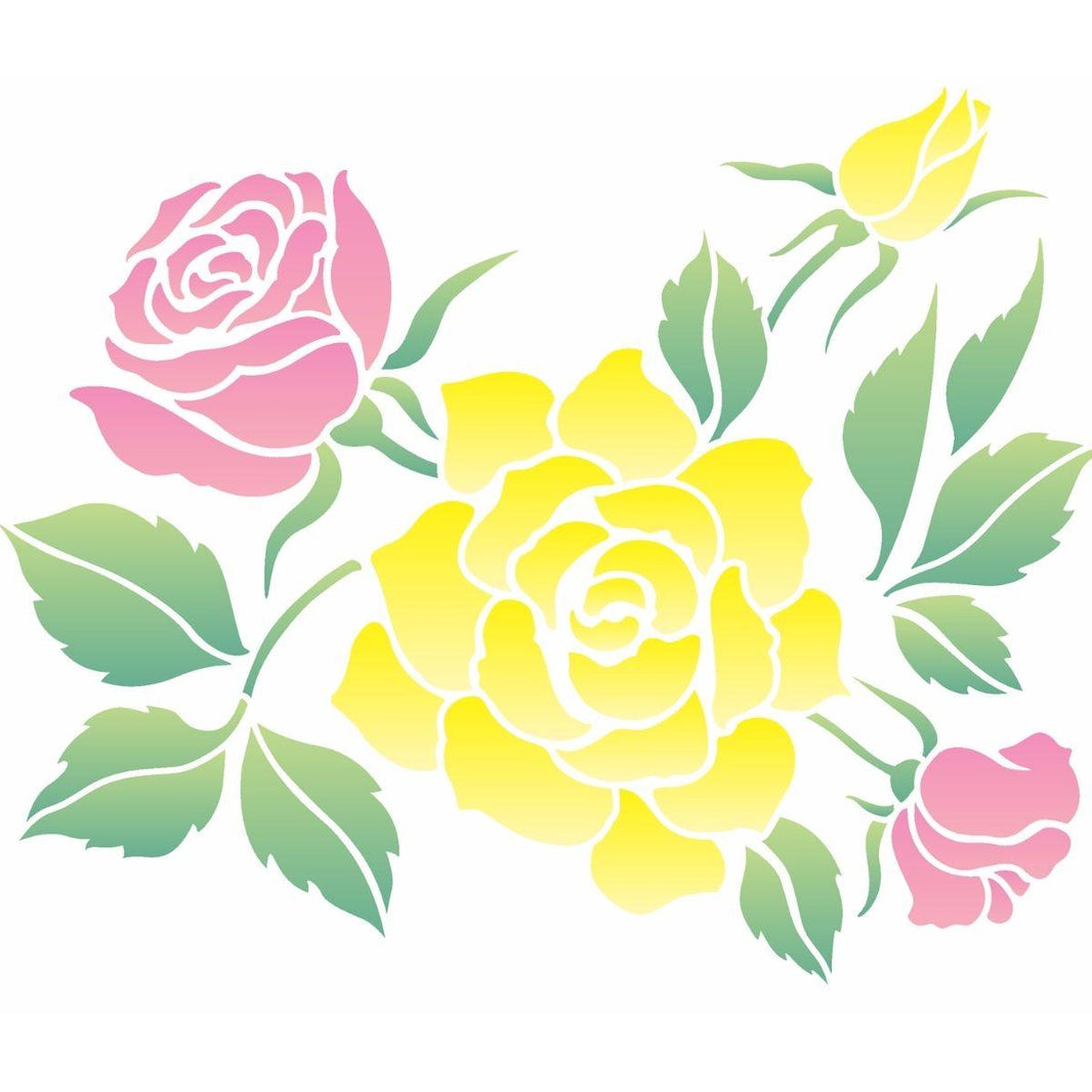 Stencil OPA 20x25 3406 Flor Rosas II - Palácio da Arte