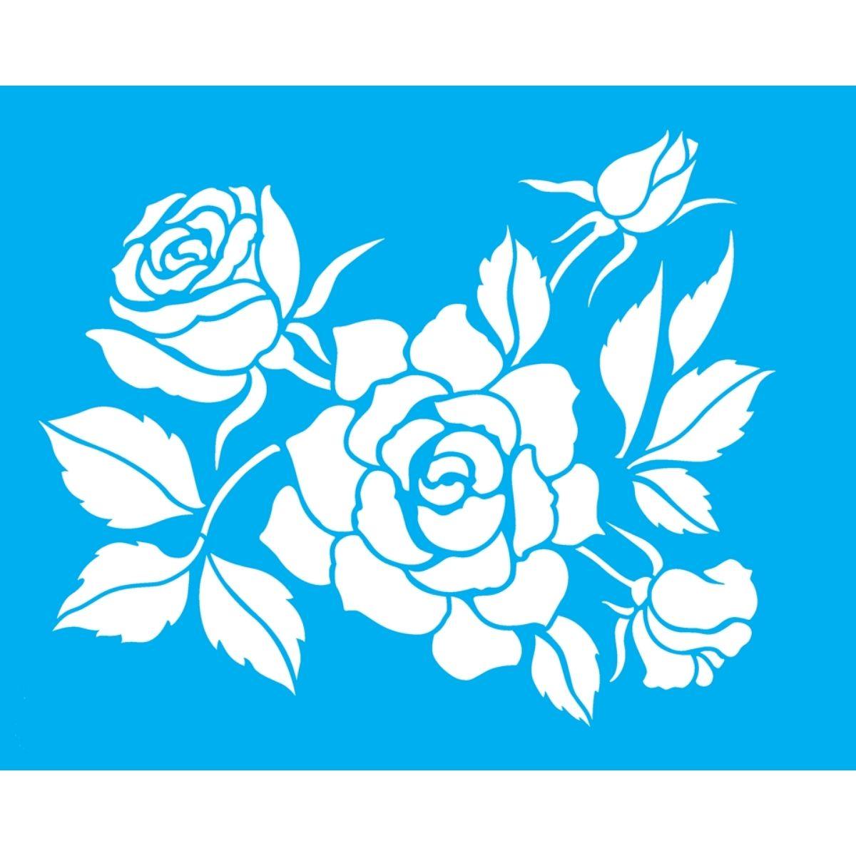 Stencil OPA 20x25 3406 Flor Rosas II - Palácio da Arte