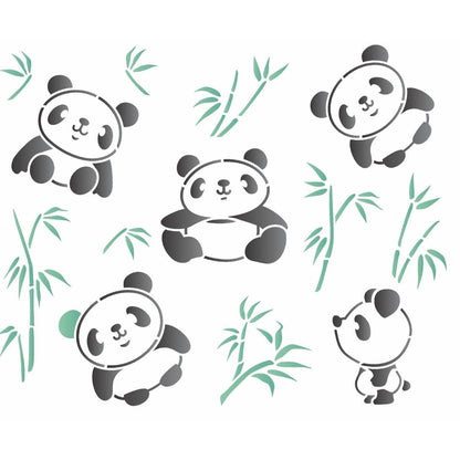 Stencil OPA 20x25 3411 Infantil Pandas - Palácio da Arte