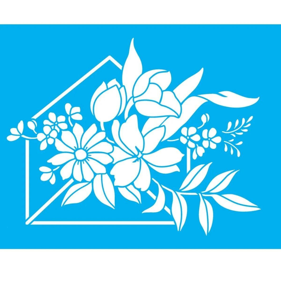 Stencil OPA 20x25 3437 Envelope e Flores - Palácio da Arte