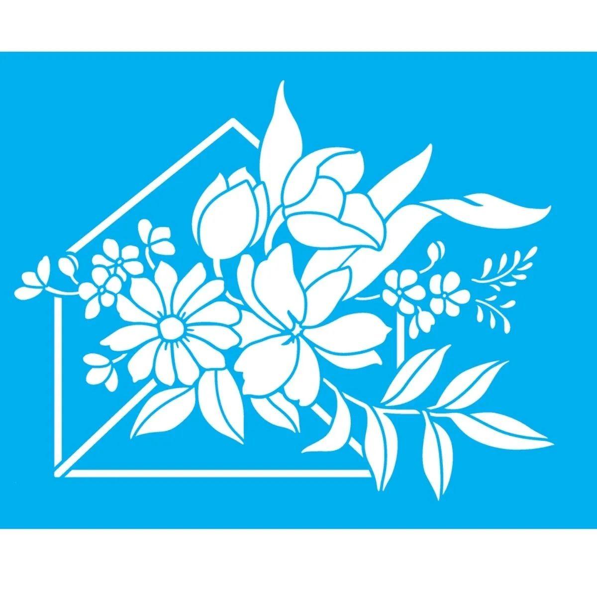 Stencil OPA 20x25 3437 Envelope e Flores - Palácio da Arte