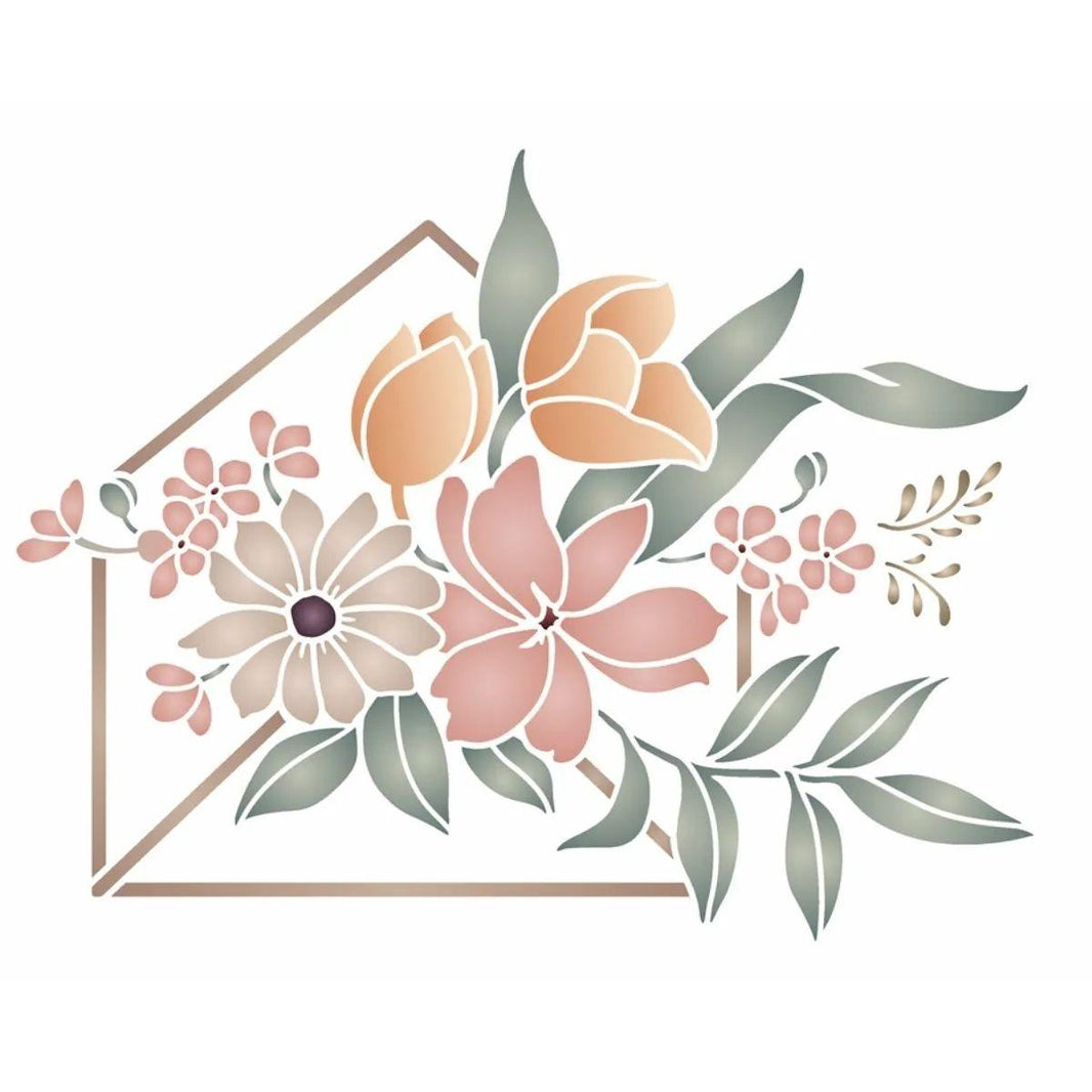 Stencil OPA 20x25 3437 Envelope e Flores - Palácio da Arte
