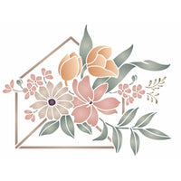 Stencil OPA 20x25 3437 Envelope e Flores - Palácio da Arte