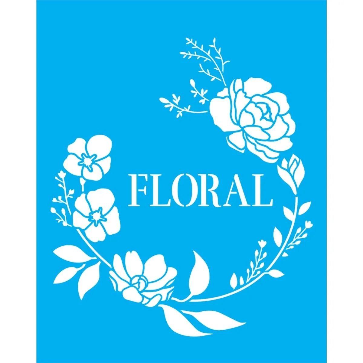 Stencil OPA 20x25 3444 Palavras Floral e Flores - Palácio da Arte