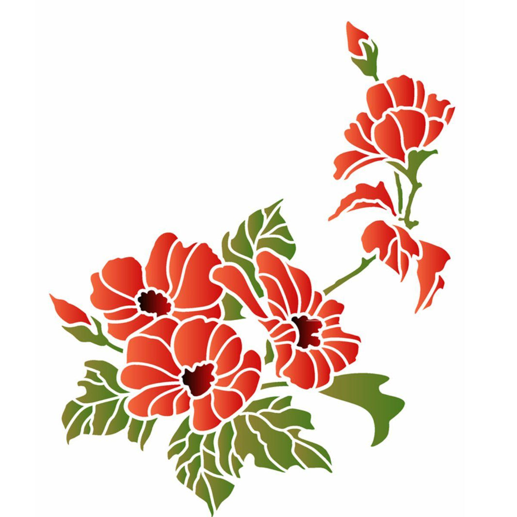 Stencil OPA 20x25 3474 Flores Papoulas - Palácio da Arte