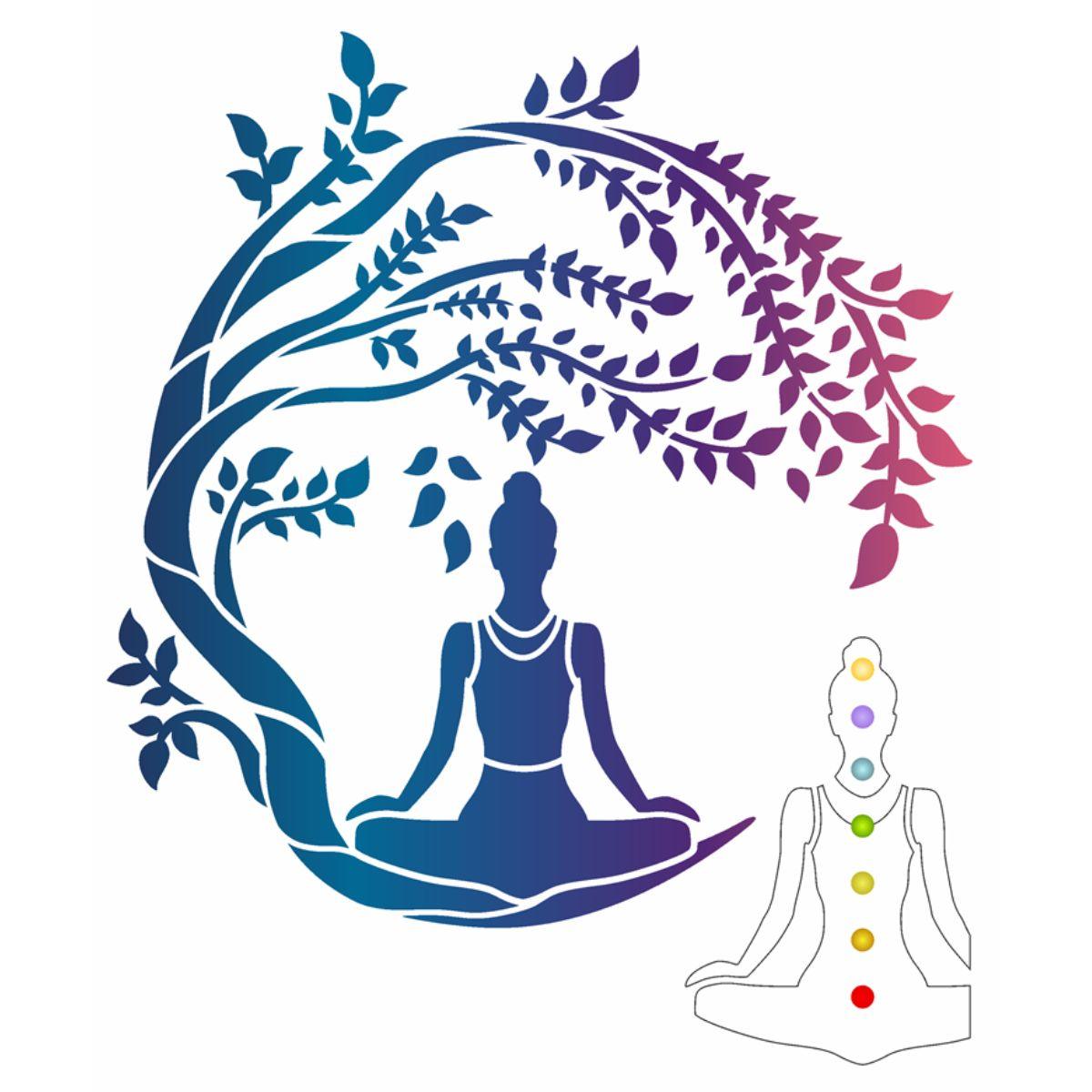 Stencil OPA 20x25 3498 Equilíbrio Meditação - Palácio da Arte