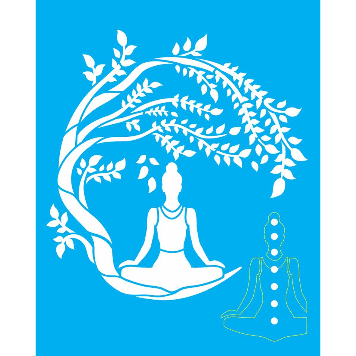 Stencil OPA 20x25 3498 Equilíbrio Meditação - Palácio da Arte