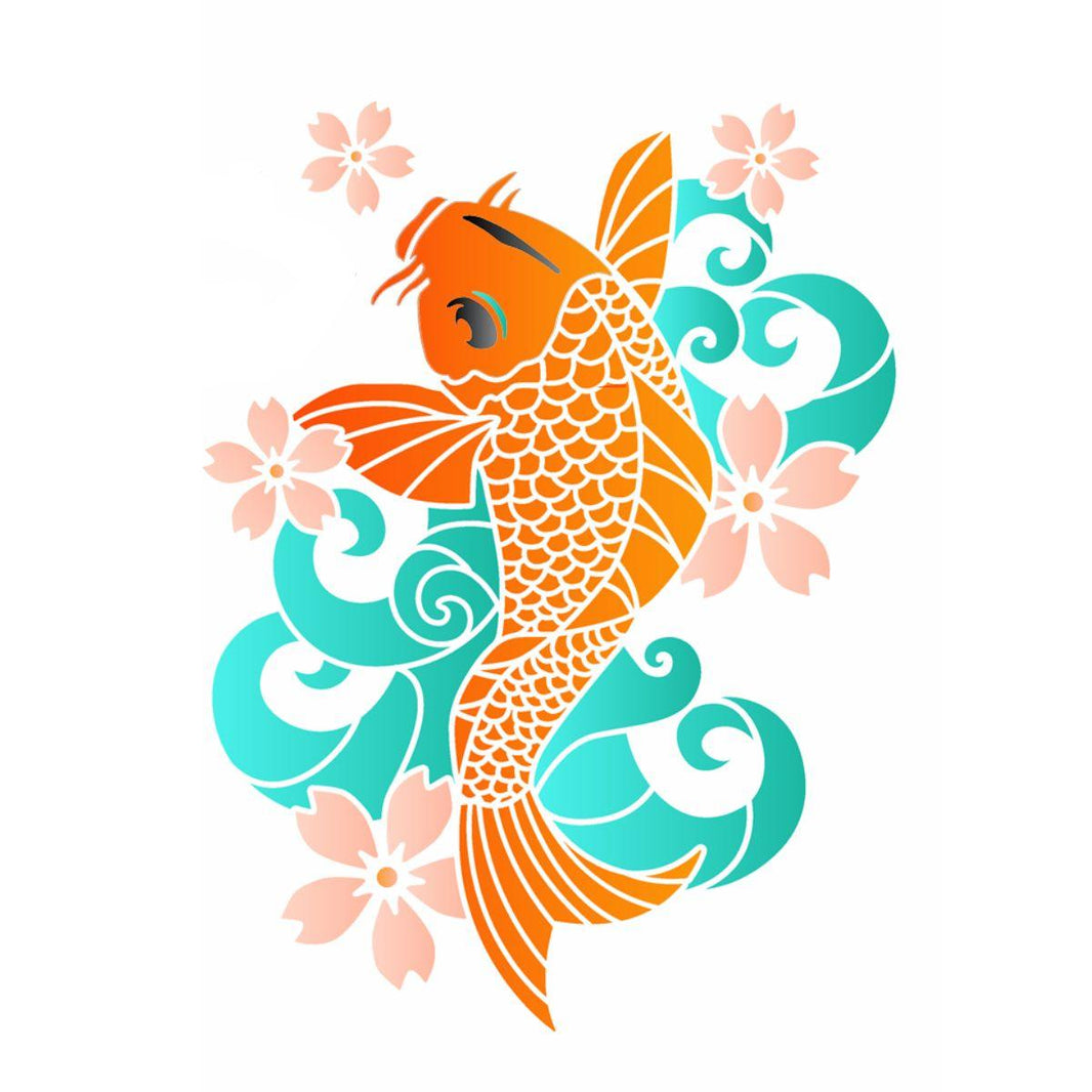 Stencil OPA 20x25 3527 Oriental Peixe Carpa - Palácio da Arte