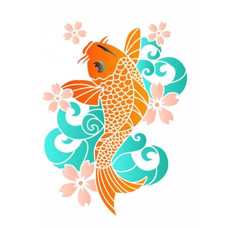 Stencil OPA 20x25 3527 Oriental Peixe Carpa - Palácio da Arte