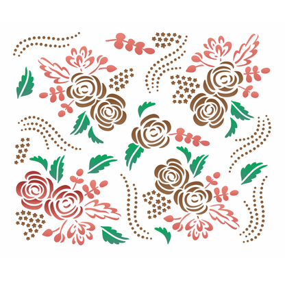 Stencil OPA 20x25 3542 Estamparia Rosas Estilizadas - Palácio da Arte