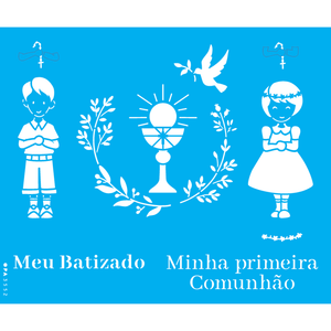 Stencil OPA 20x25 3552 Religião Batizado e Comunhão - Palácio da Arte