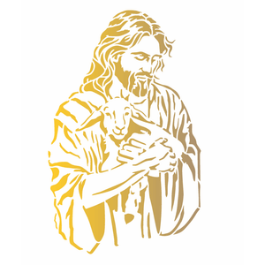 Stencil OPA 20x25 3554 Religião Jesus e Cordeiro - Palácio da Arte