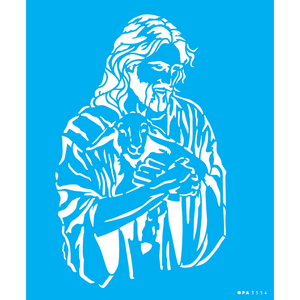 Stencil OPA 20x25 3554 Religião Jesus e Cordeiro - Palácio da Arte