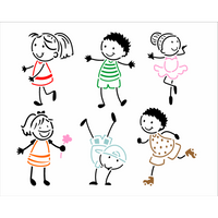 Stencil OPA 20x25 3571 Infantil Crianças Palito - Palácio da Arte