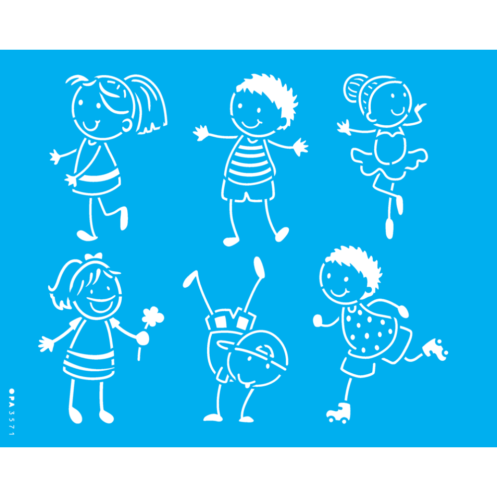 Stencil OPA 20x25 3571 Infantil Crianças Palito - Palácio da Arte
