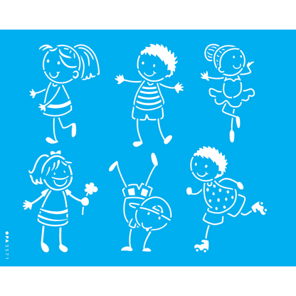 Stencil OPA 20x25 3571 Infantil Crianças Palito - Palácio da Arte
