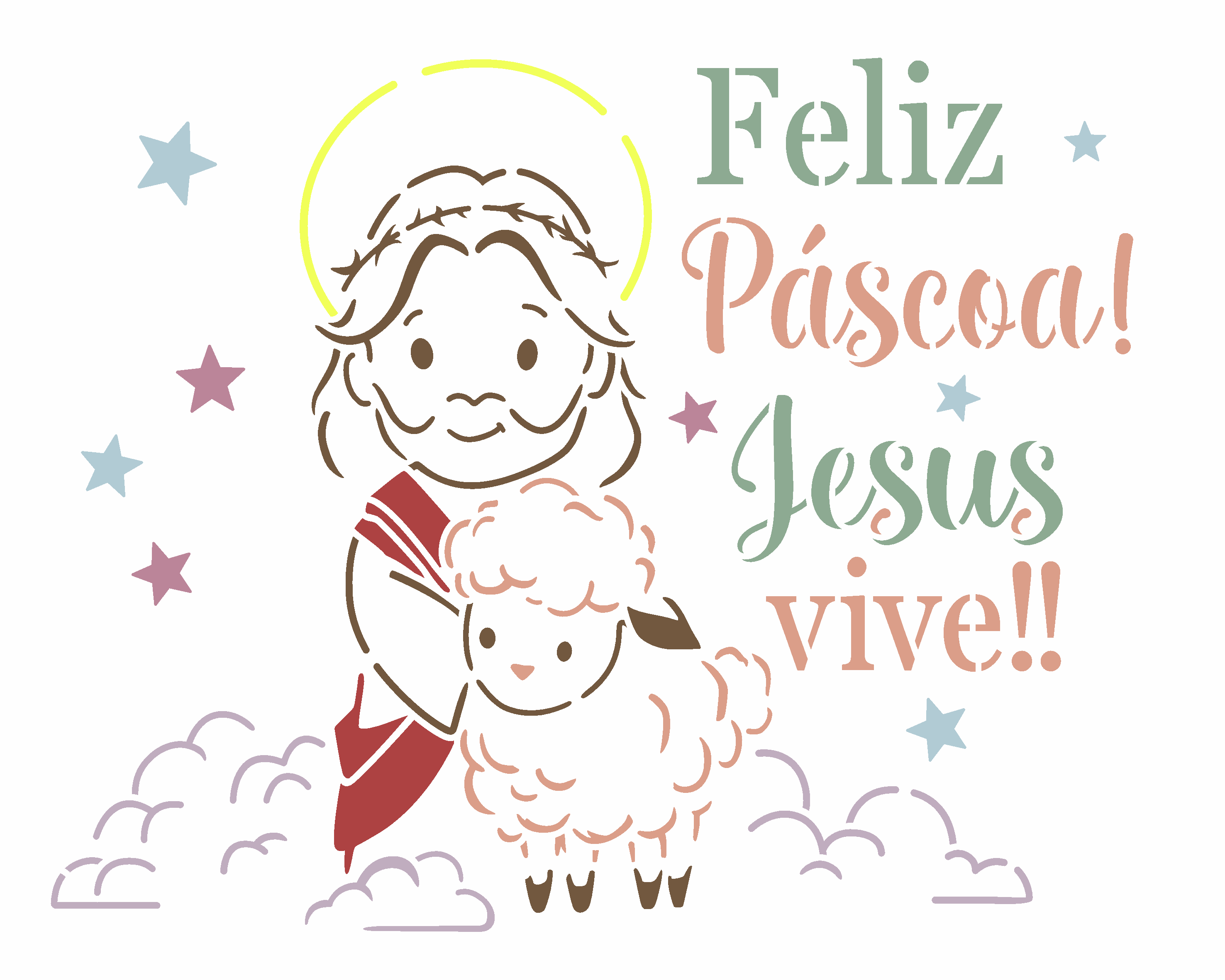Stencil OPA 20x25 3648 Religião Feliz Páscoa - Palácio da Arte