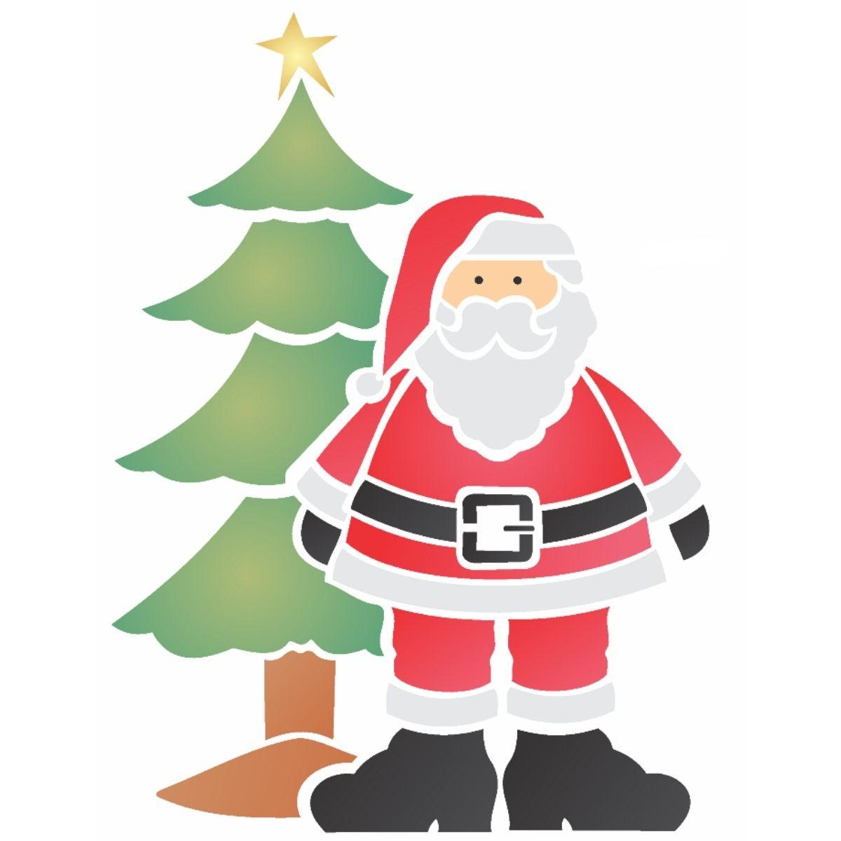 Stencil OPA 20x25 Natal 1119 Papai Noel e Árvore - Palácio da Arte