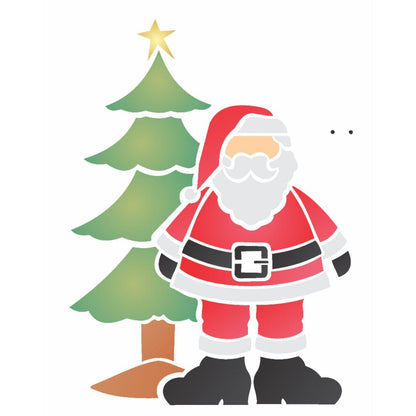 Stencil OPA 20x25 Natal 1119 Papai Noel e Árvore - Palácio da Arte