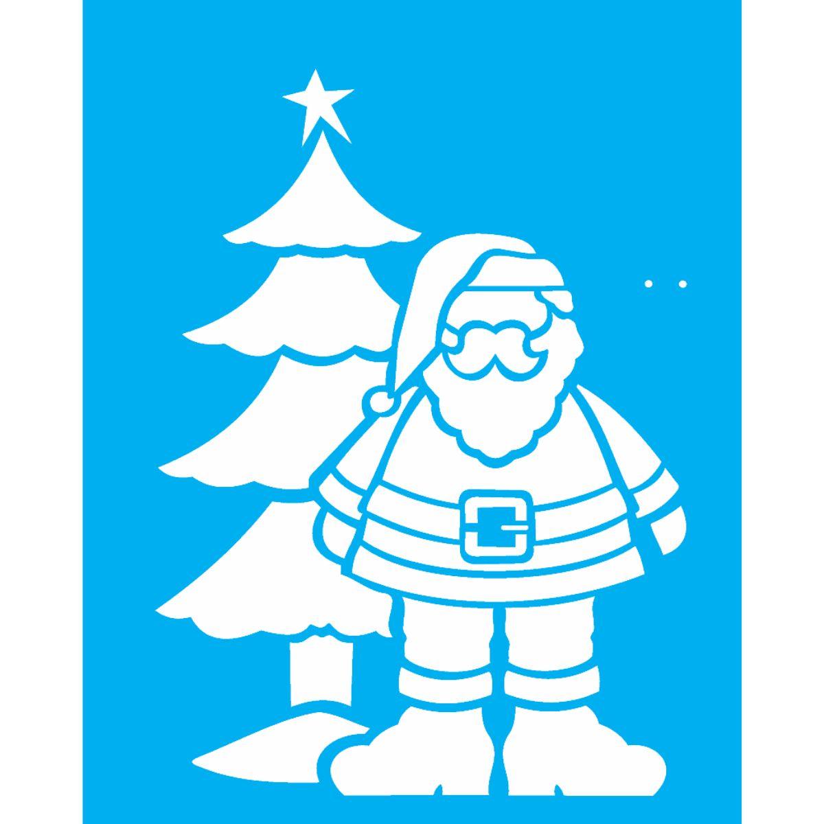 Stencil OPA 20x25 Natal 1119 Papai Noel e Árvore - Palácio da Arte