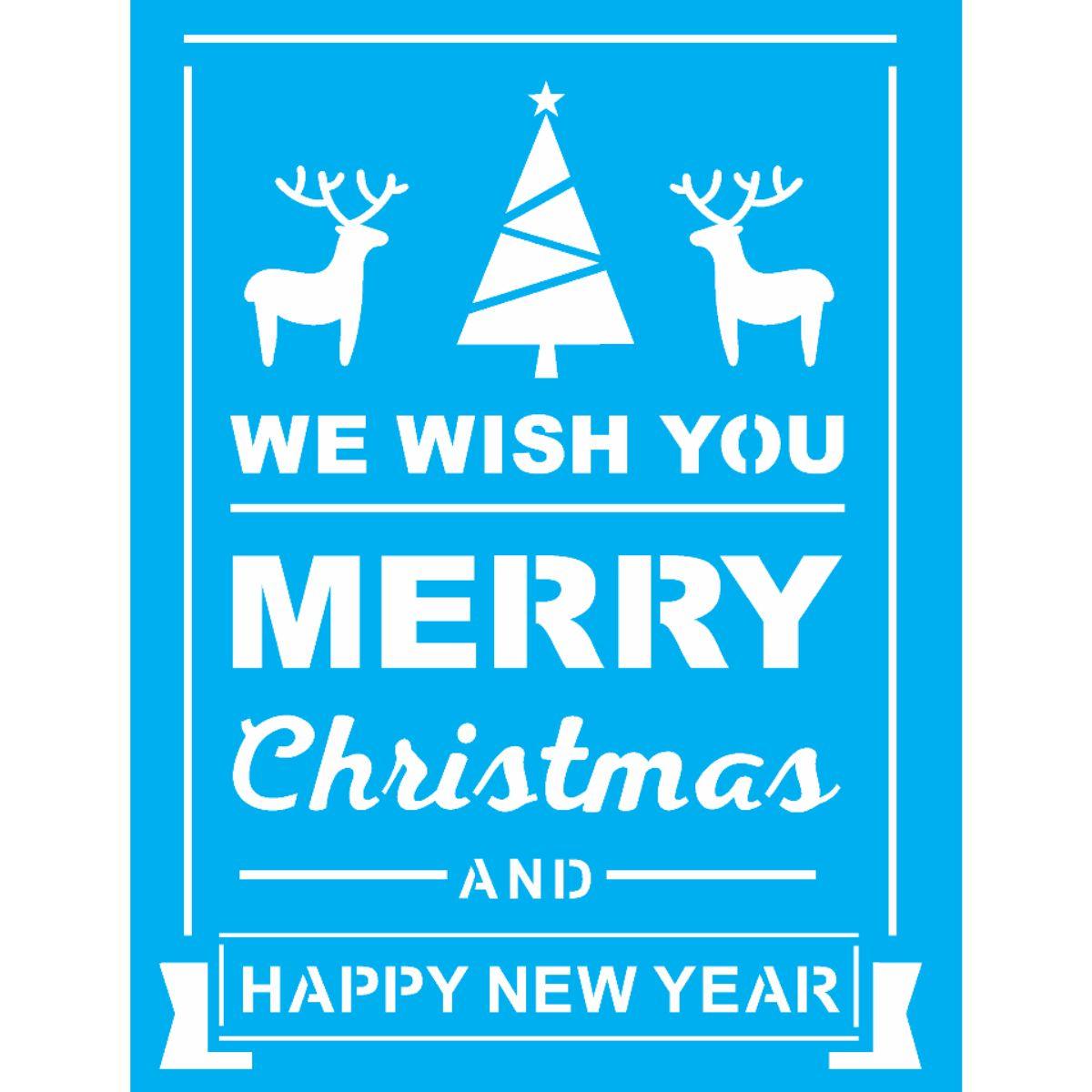 Stencil OPA 20x25 Natal 2557 Natal Frase Merry Christmas II - Palácio da Arte