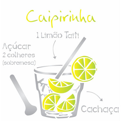 Stencil OPA 30,5x30,5 2195 Drink Caipirinha - Palácio da Arte