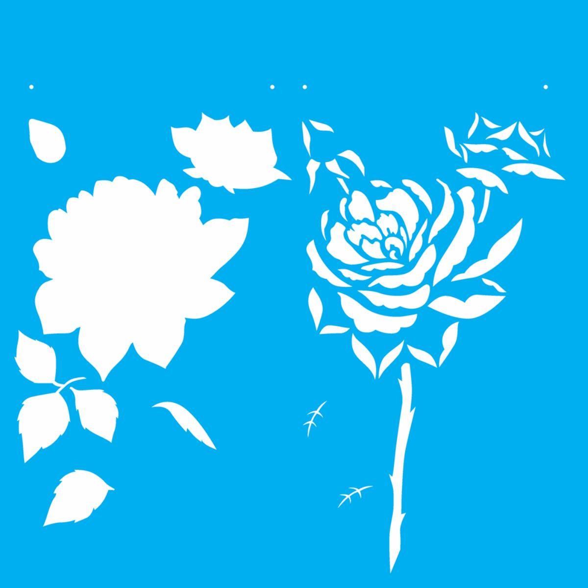 Stencil OPA 30,5x30,5 2205 Flor Rosas - Palácio da Arte