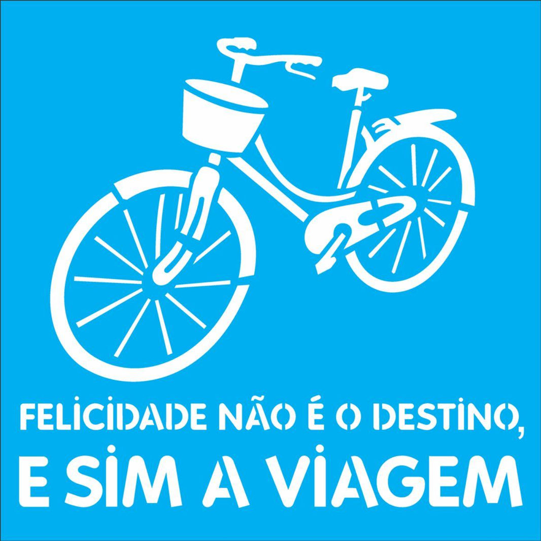 Stencil OPA 30,5x30,5 2292 Bicicleta Felicidade - Palácio da Arte