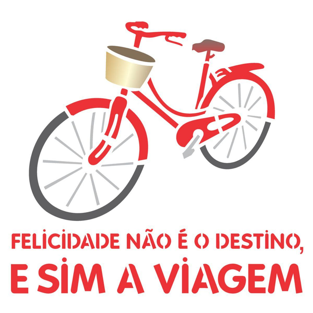 Stencil OPA 30,5x30,5 2292 Bicicleta Felicidade - Palácio da Arte