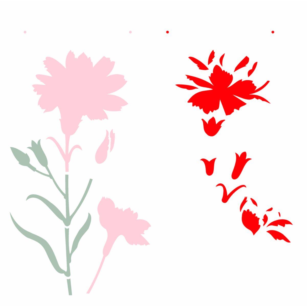 Stencil OPA 30,5x30,5 2369 Flor Cravo - Palácio da Arte