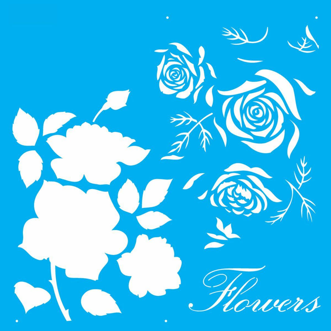 Stencil OPA 30,5x30,5 2370 Flor Rosa II - Palácio da Arte