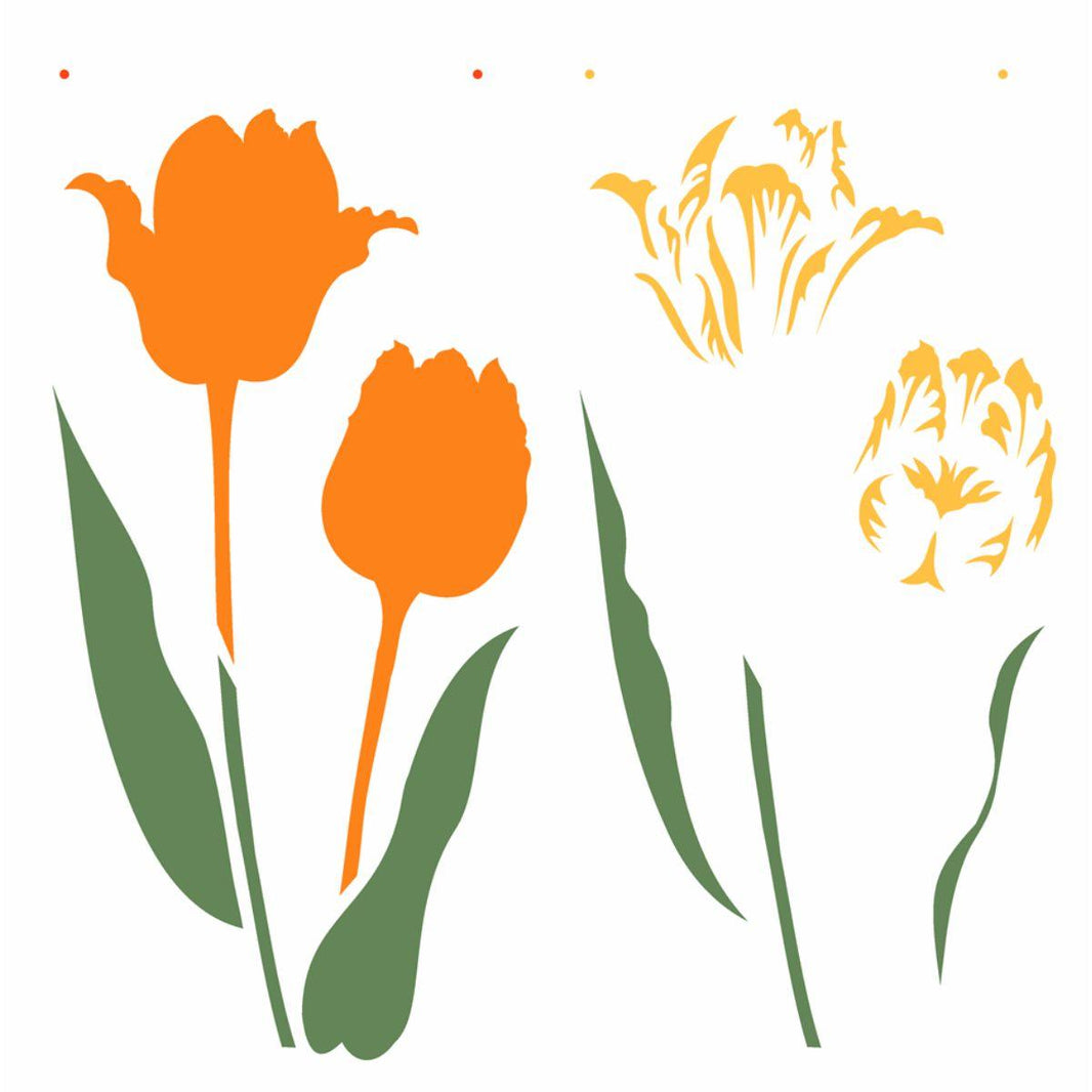 Stencil OPA 30,5x30,5 2371 Flor Tulipa - Palácio da Arte